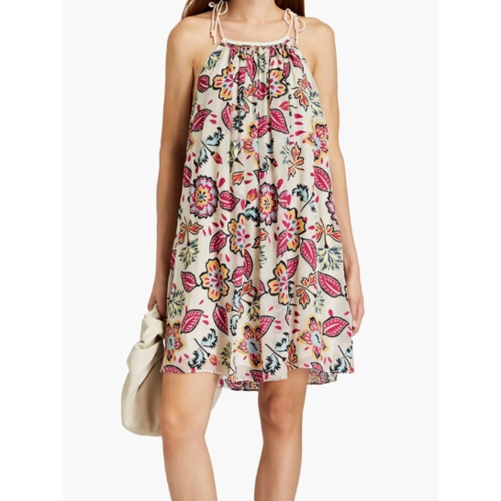 rag & bone Bailey gathered floral print devoré georgette mini dress
